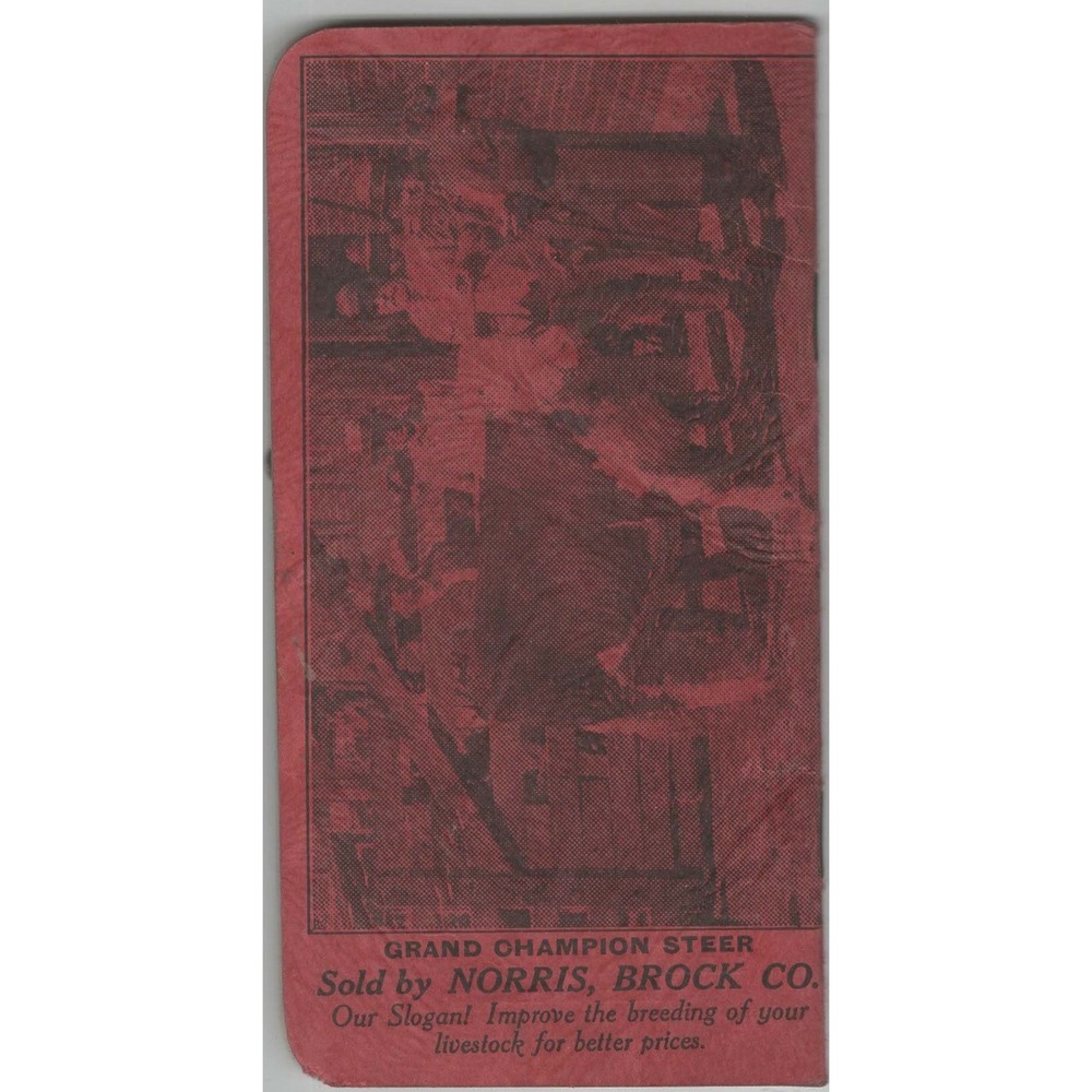 Vintage Norris Brock Co Live Stock Commission Cincinnati Ohio Pocket Notebook - Picture 1 of 2